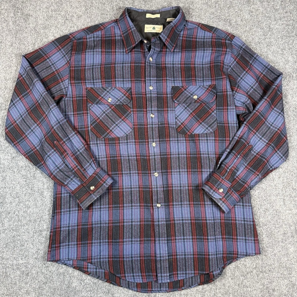 Vintage Northwest Territory Flannel Shirt Mens XLT Plaid Acrylic Made in Korea